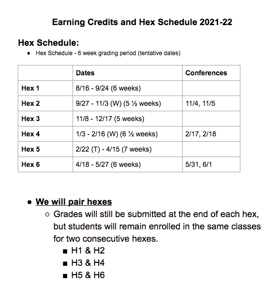 2021-22 Hex Schedule Calendar | SFUSD